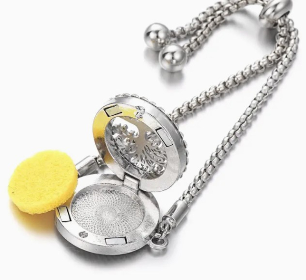 Bracelet de patte, bijoux diffuseur avec chaîne ajustable, petites pierres scintillantes, pour l'aromathérapie